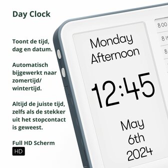 Relish Day Hub &ndash; Horloge calendrier pour la d&eacute;mence avec rappels et t&acirc;ches