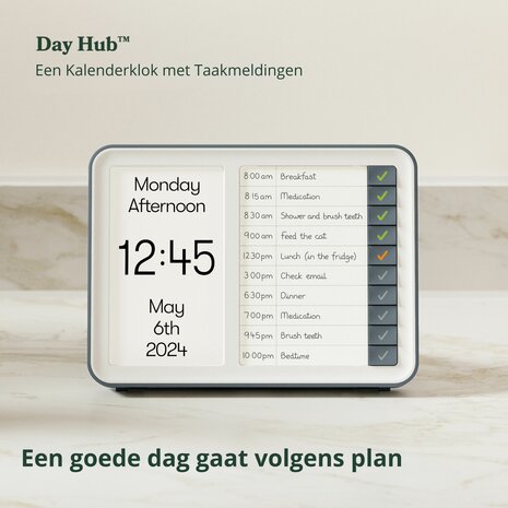 Relish Day Hub – Horloge calendrier pour la démence avec rappels et tâches