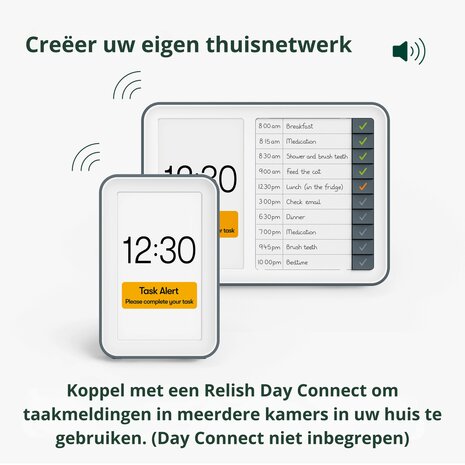 Relish Day Hub - Dementie kalenderklok met herinneringen en taken